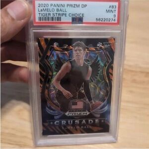 Lamelo ball 83 rookie card psa 9 2020 Prizm DP Crusade Card Tiger Stripe choice